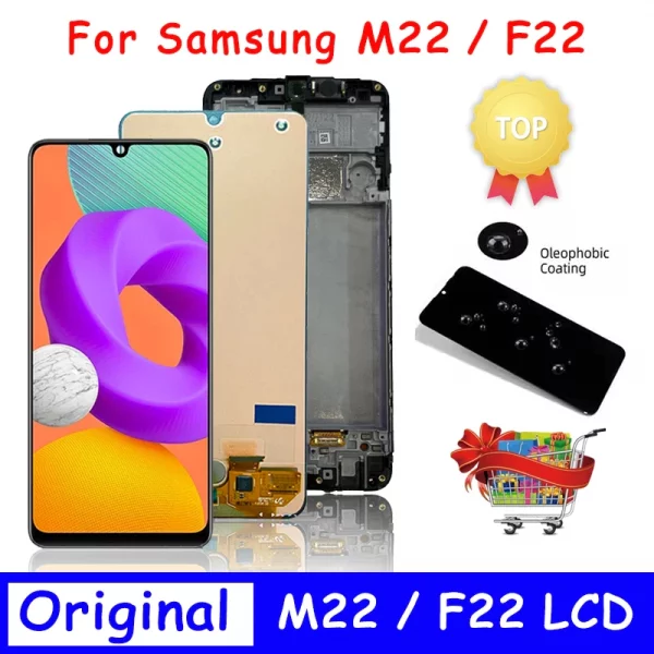 6 4 Spuer Amoled For Samsung Galaxy M22 4G M225 M225F DS M225M F22 LCD Display.jpg Q90.jpg