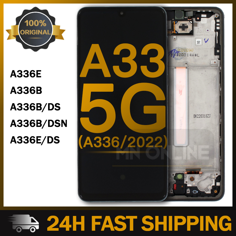 6 4 Original For Samsung Galaxy A33 5G LCD A336U A336B A336E Display Panel Glass Touch