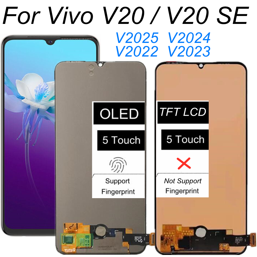 LCD Display Folder with Touch Screen for Vivo V20 Replacement