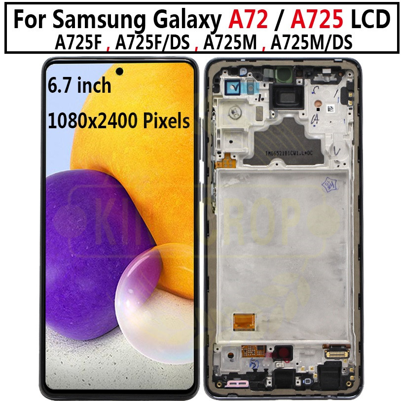 6 7 AMOLED For Samsung Galaxy A72 A725 A725F DS LCD Display Touch Digitizer Screen For
