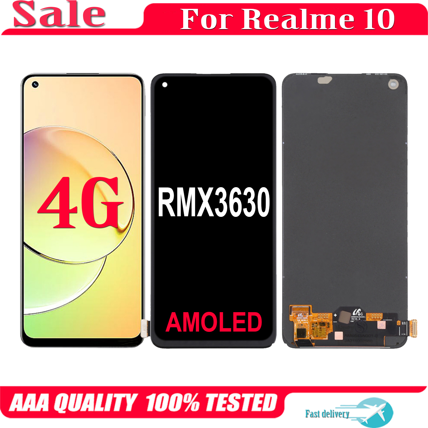 AMOLED-Original-6-4-For-OPPO-Realme-10-Realme10-4G-RMX3630-LCD-Display-Touch-Screen-Digitizer