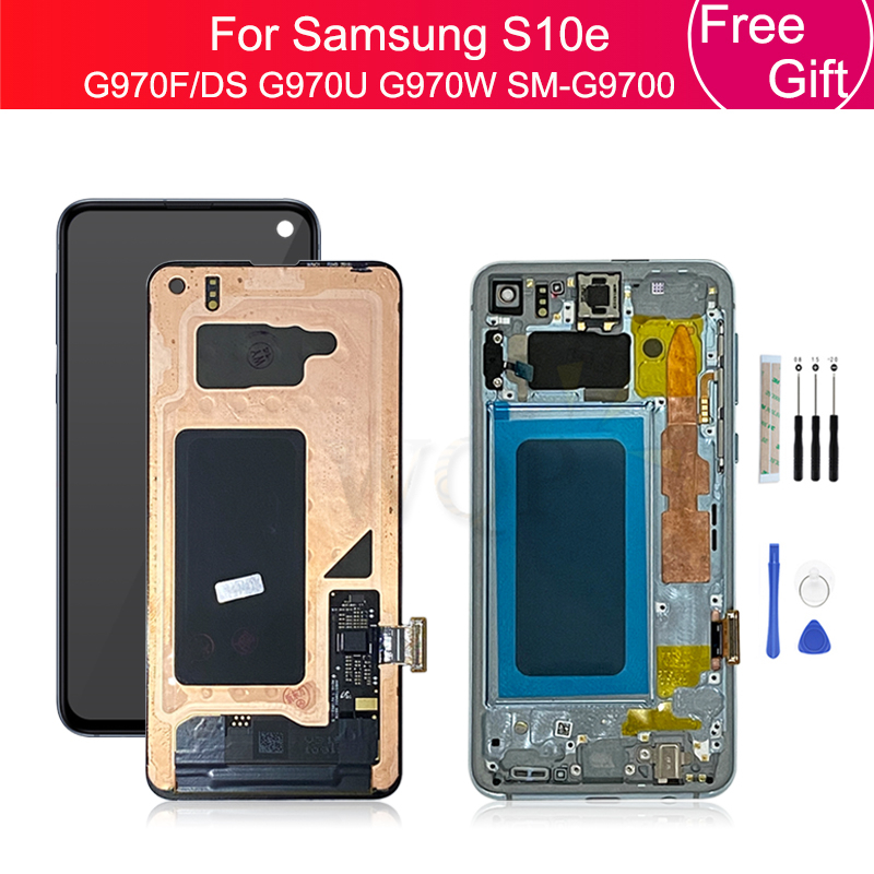 For Samsung Galaxy S10e LCD G970F DS G970U G970W SM G9700 Display with frame Touch Screen