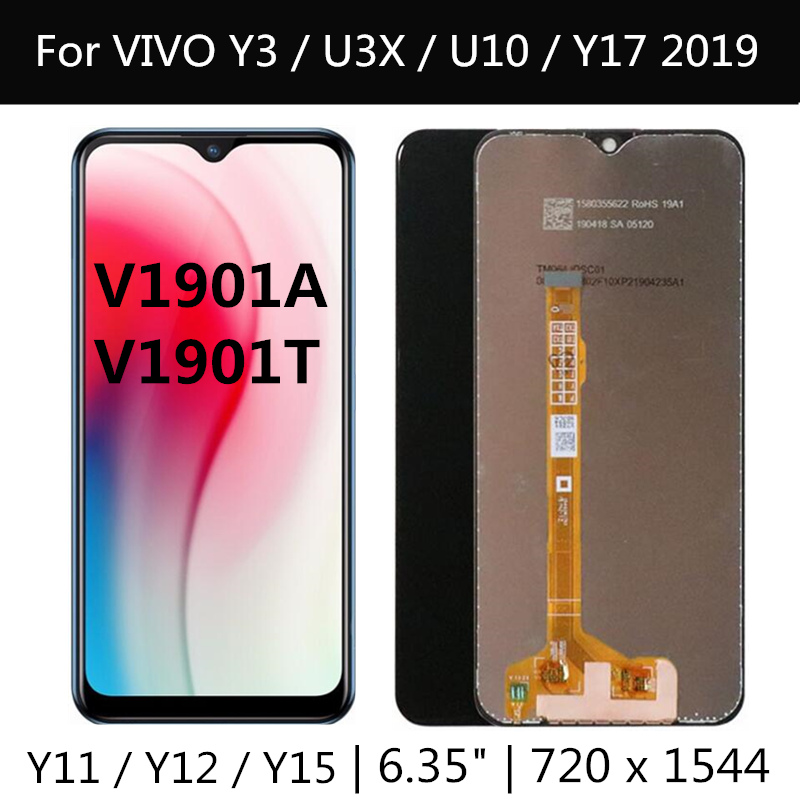 For Vivo Y3 U3X U10 LCD Display Touch Screen Digitizer Assembly Replacement Parts For Vivo Y11 Y12 Y15 Y17 2019 lcd