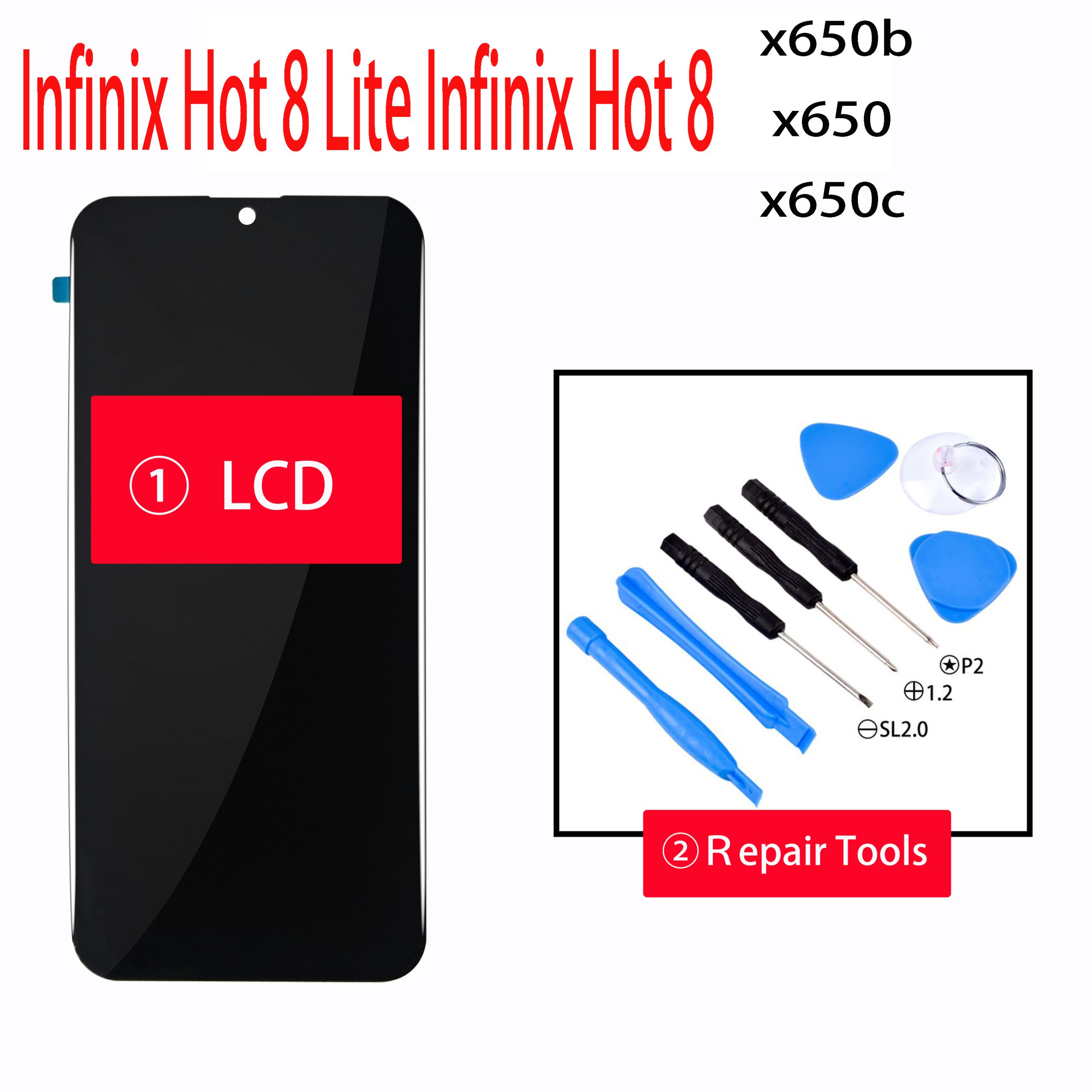 New-Infinix-Hot-8-x650b-x650-x650c-LCD-Display-and-Touch-Screen-Digitizer-Assembly-Repair-Parts