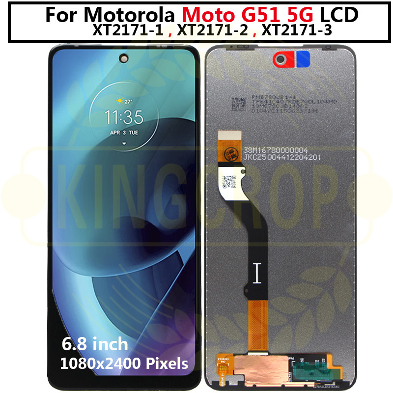Original For Motorola Moto G51 5G LCD Display Touch Screen Digiziter Assembly for Moto G51 4G lcd display XT2171-1, XT2171-2 LCD