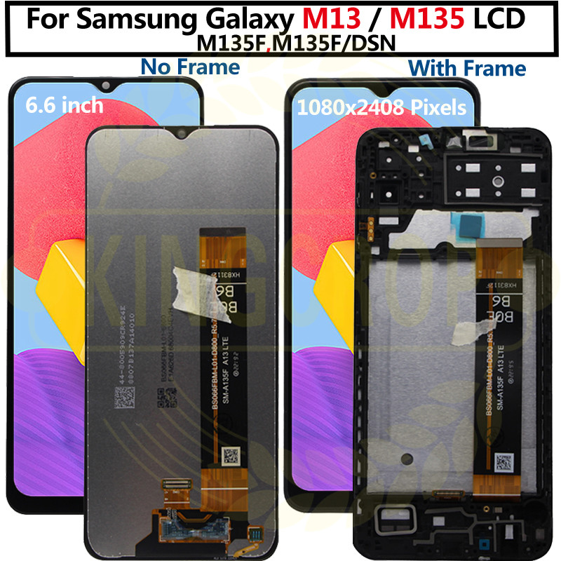 Original For Samsung galaxy M13 Display with frame Touch Screen Digitizer For Samsung M135 lcd M135F