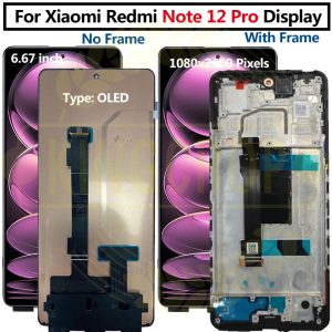 Original For Xiaomi Redmi Note 12 Pro lcd 12Pro display with touch screen digitizer Assembly For Redmi Note 12 Pro LCD Display
